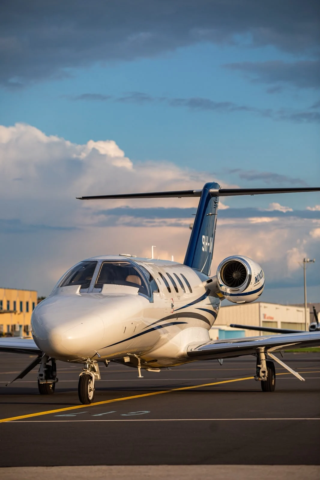 Cessna Citation M2 9H-1MA nose and engine exterior view